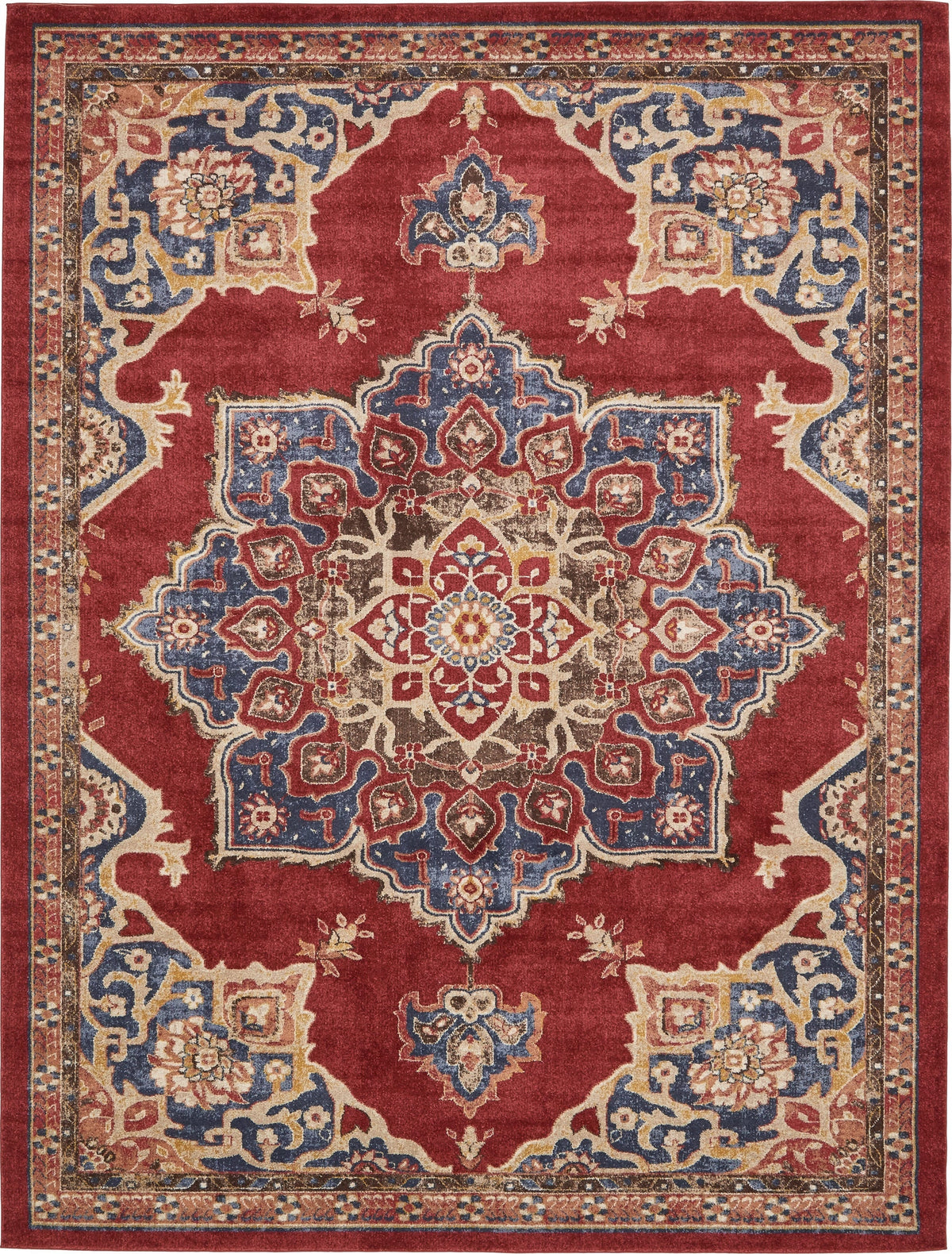 Eden Oasis Collection Area Rug -  Tranquility (Burgundy) Rectangular Burgundy  lifestyle 17