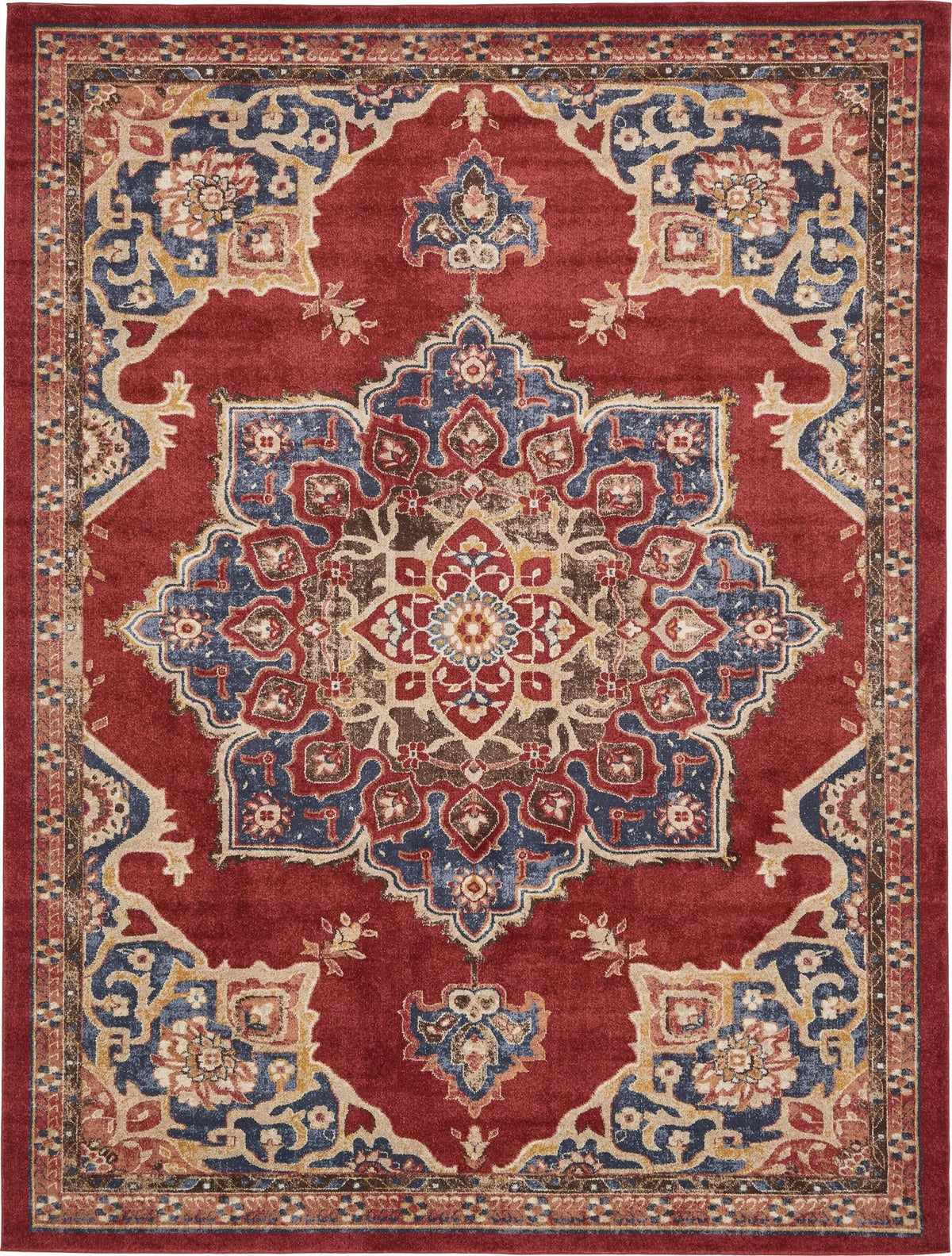 Eden Oasis Collection Area Rug -  Tranquility (Burgundy) Rectangle Burgundy Main