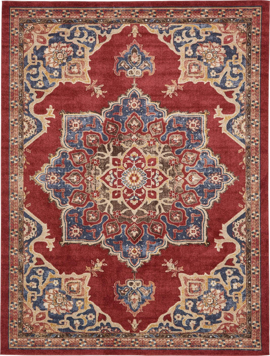 Eden Oasis Collection Area Rug -  Tranquility (Burgundy) Rectangle Burgundy Main