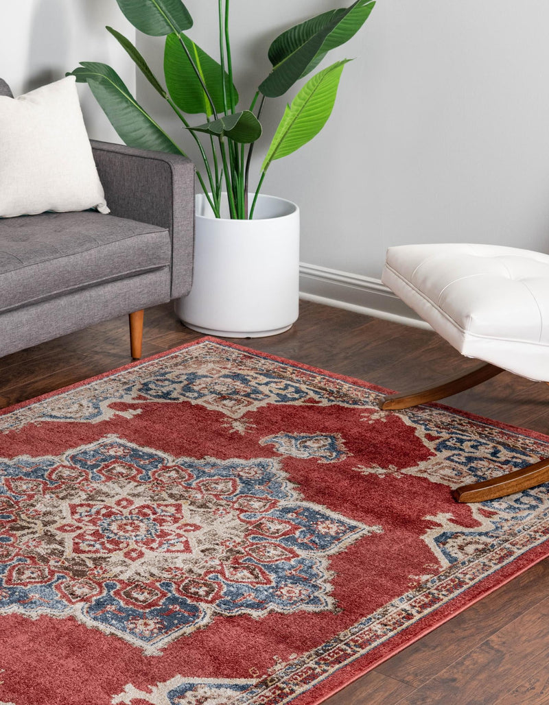 Eden Oasis Collection Area Rug -  Tranquility (Burgundy) Rectangle Burgundy  lifestyle 4