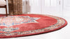 Eden Oasis Collection Area Rug -  Tranquility (Burgundy) Round Burgundy  lifestyle 27