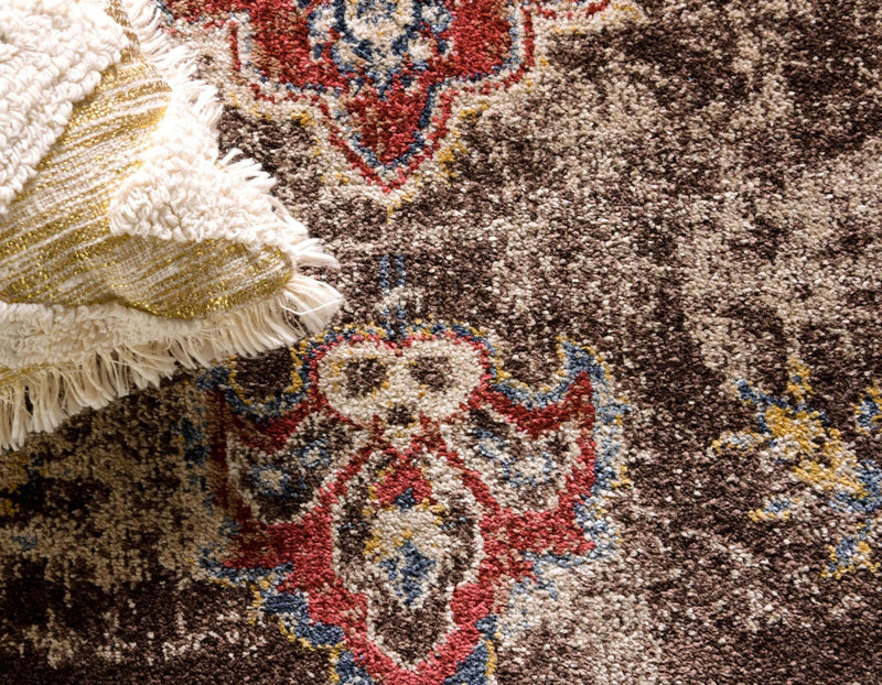 Eden Oasis Collection Area Rug -  Tranquility (Chocolate Brown) Round Chocolate Brown  lifestyle 43