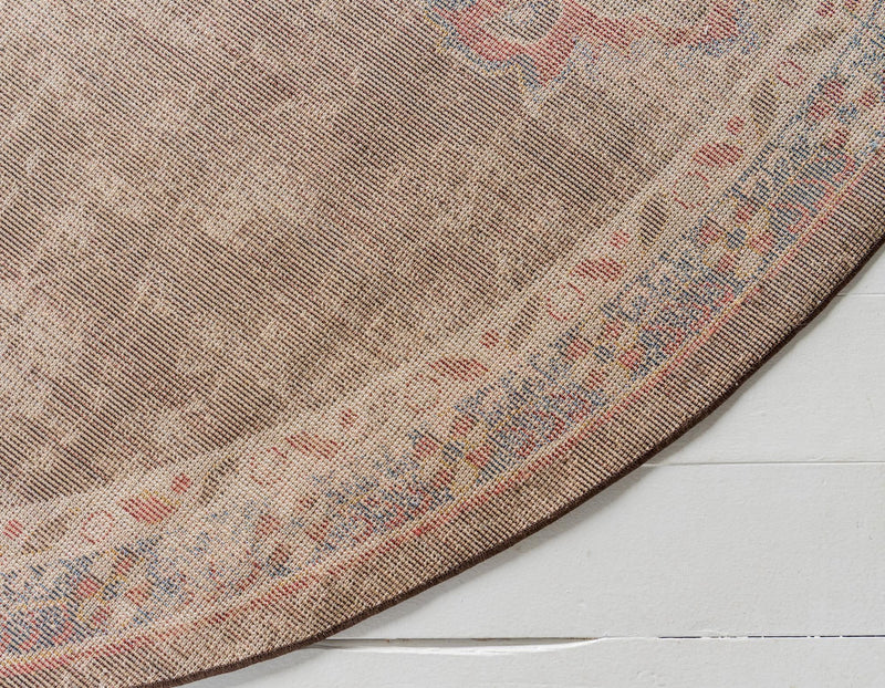 Eden Oasis Collection Area Rug -  Tranquility (Chocolate Brown) Round Chocolate Brown  lifestyle 48