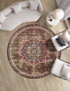 Eden Oasis Collection Area Rug -  Tranquility (Chocolate Brown) Round Chocolate Brown  lifestyle 50