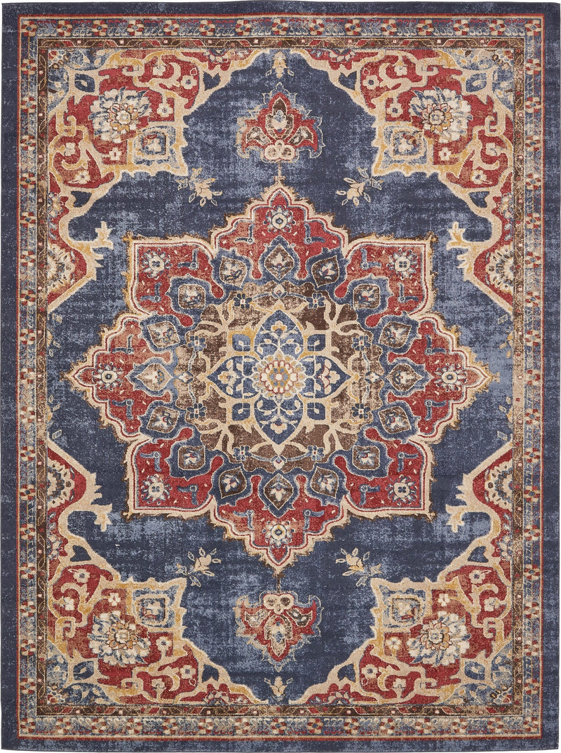 Eden Oasis Collection Area Rug -  Tranquility (Dark Blue) Rectangular Dark Blue  lifestyle 17