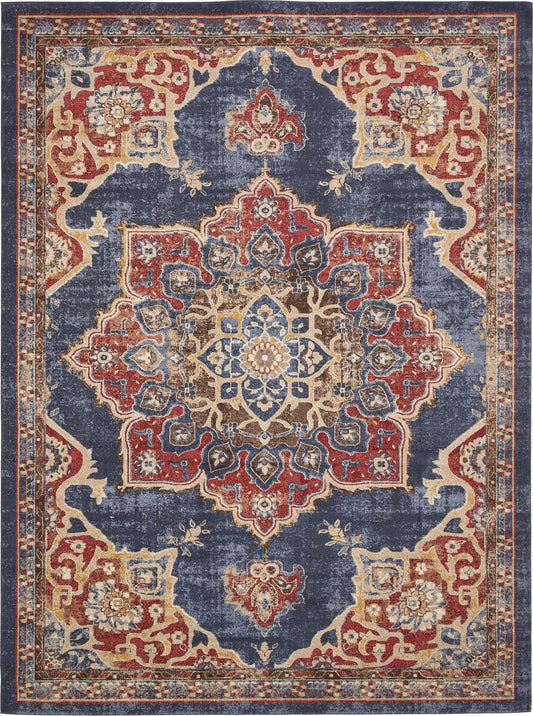 Eden Oasis Collection Area Rug -  Tranquility (Dark Blue) Rectangle Dark Blue Main