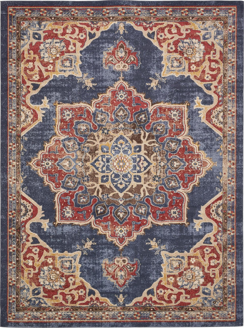 Eden Oasis Collection Area Rug -  Tranquility (Dark Blue) Rectangle Dark Blue Main
