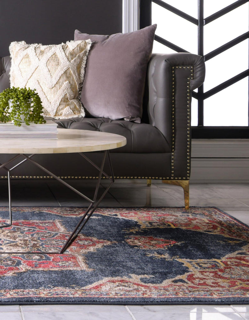 Eden Oasis Collection Area Rug -  Tranquility (Dark Blue) Rectangle Dark Blue  lifestyle 5
