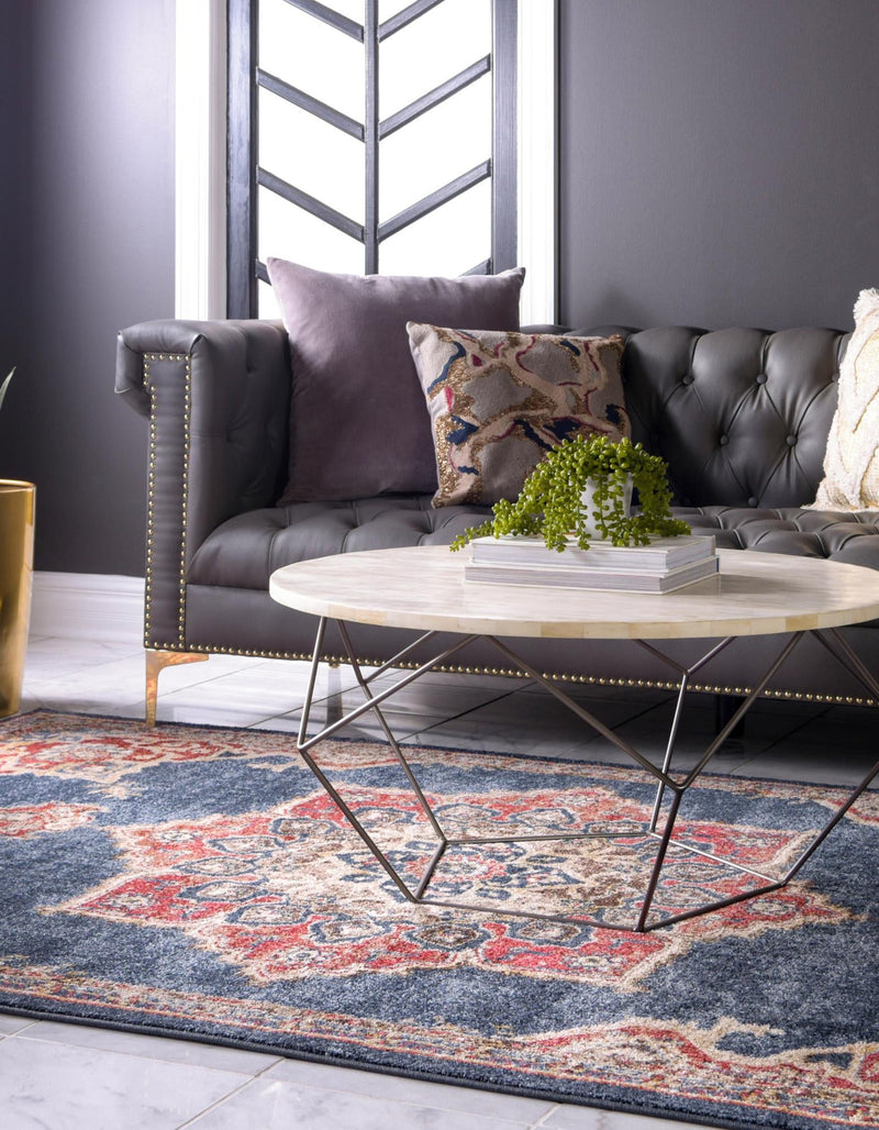 Eden Oasis Collection Area Rug -  Tranquility (Dark Blue) Rectangle Dark Blue  lifestyle 6