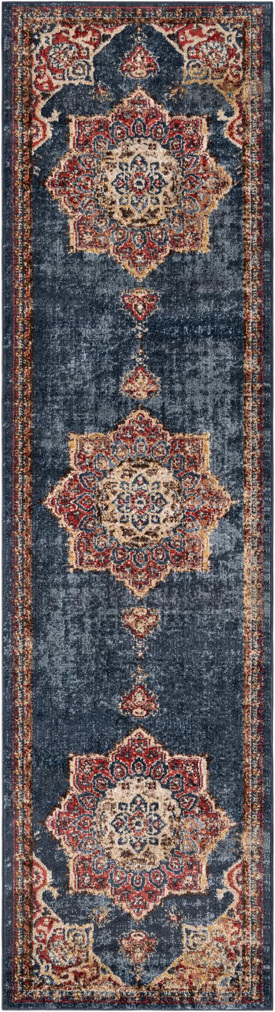 Eden Oasis Collection Area Rug -  Tranquility (Dark Blue) Runner Dark Blue  lifestyle 19