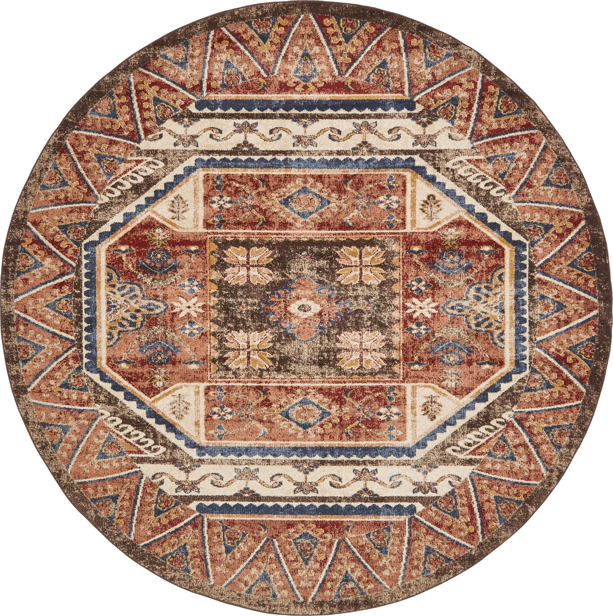 Eden Oasis Collection Area Rug -  Utopia Round Brown  lifestyle 4
