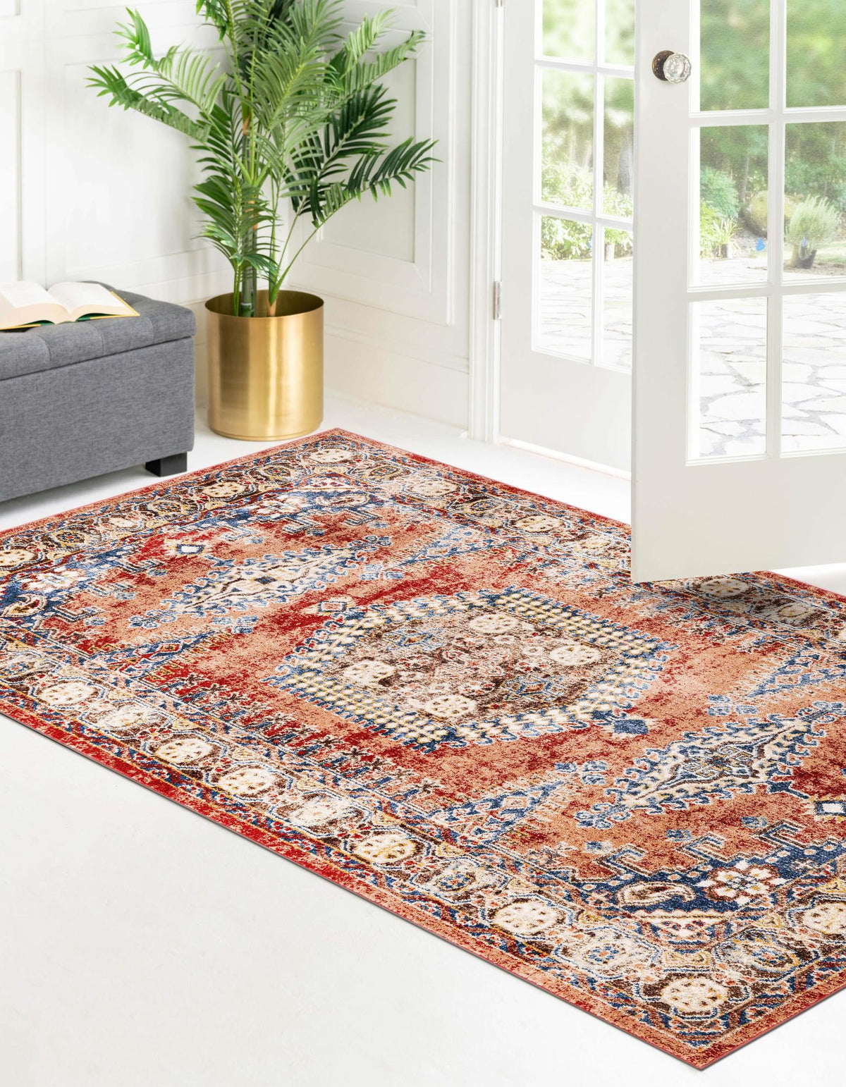 Eden Oasis Collection Area Rug -  Refuge (Terracotta) Rectangular Terracotta  lifestyle 41