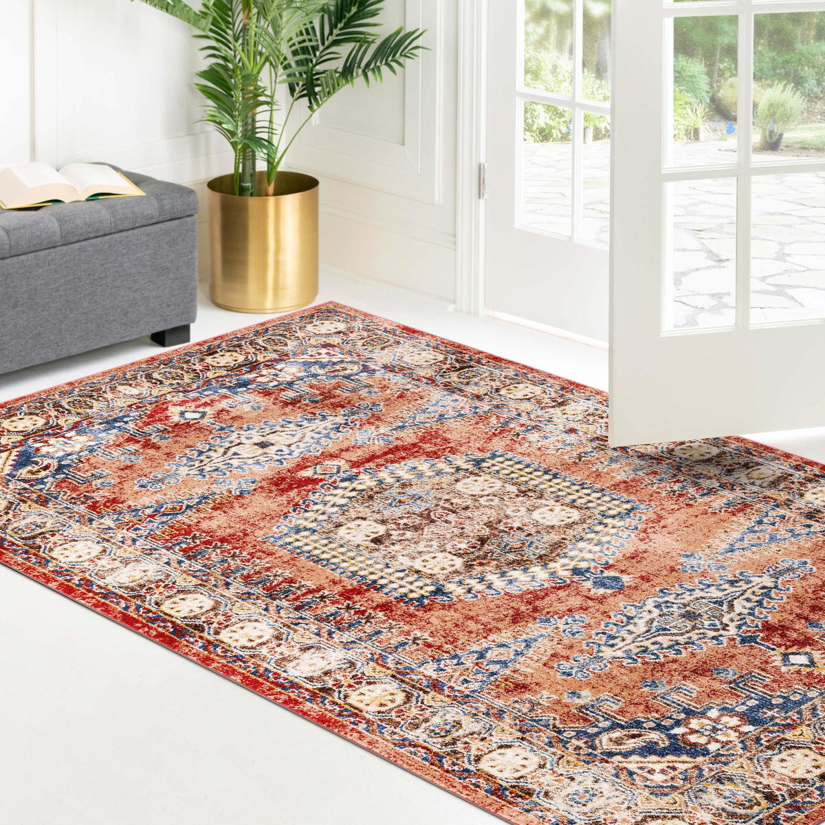 Eden Oasis Collection Area Rug -  Refuge (Terracotta) Rectangle Terracotta  lifestyle 18
