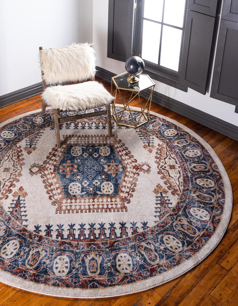 Eden Oasis Collection Area Rug -  Refuge (Cream) Round Cream  lifestyle 19