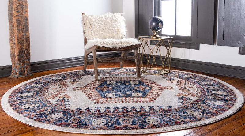 Eden Oasis Collection Area Rug -  Refuge (Cream) Round Cream  lifestyle 22
