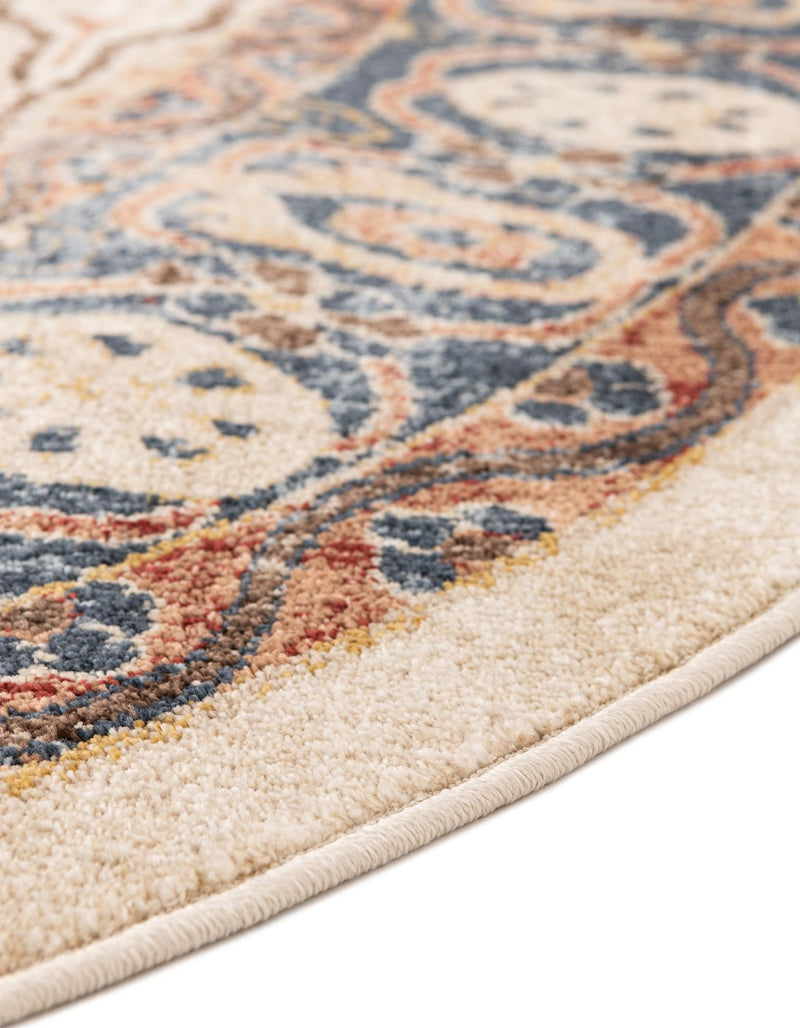 Eden Oasis Collection Area Rug -  Refuge (Cream) Round Cream  lifestyle 34