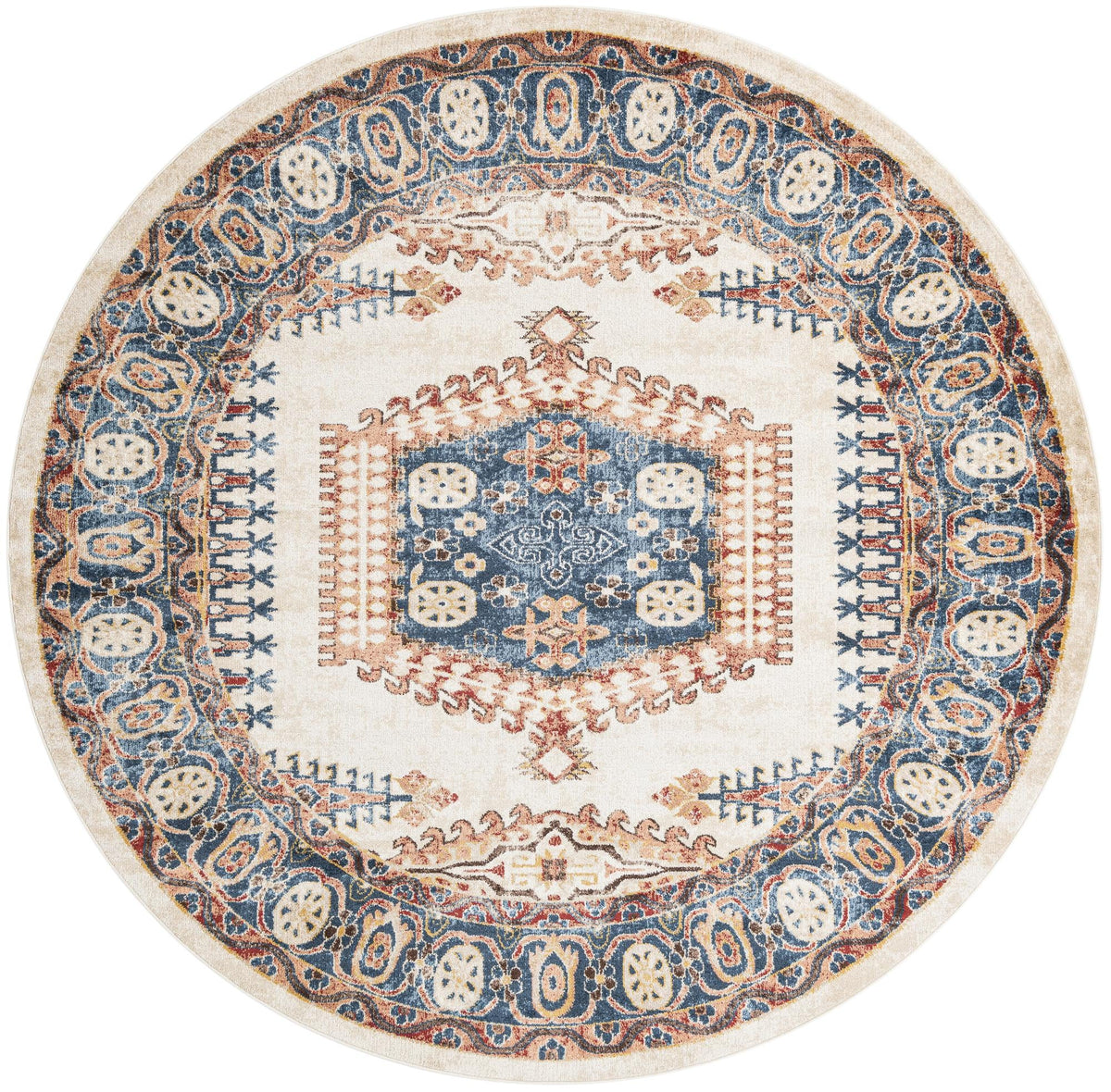 Eden Oasis Collection Area Rug -  Refuge (Cream) Round Cream  lifestyle 16