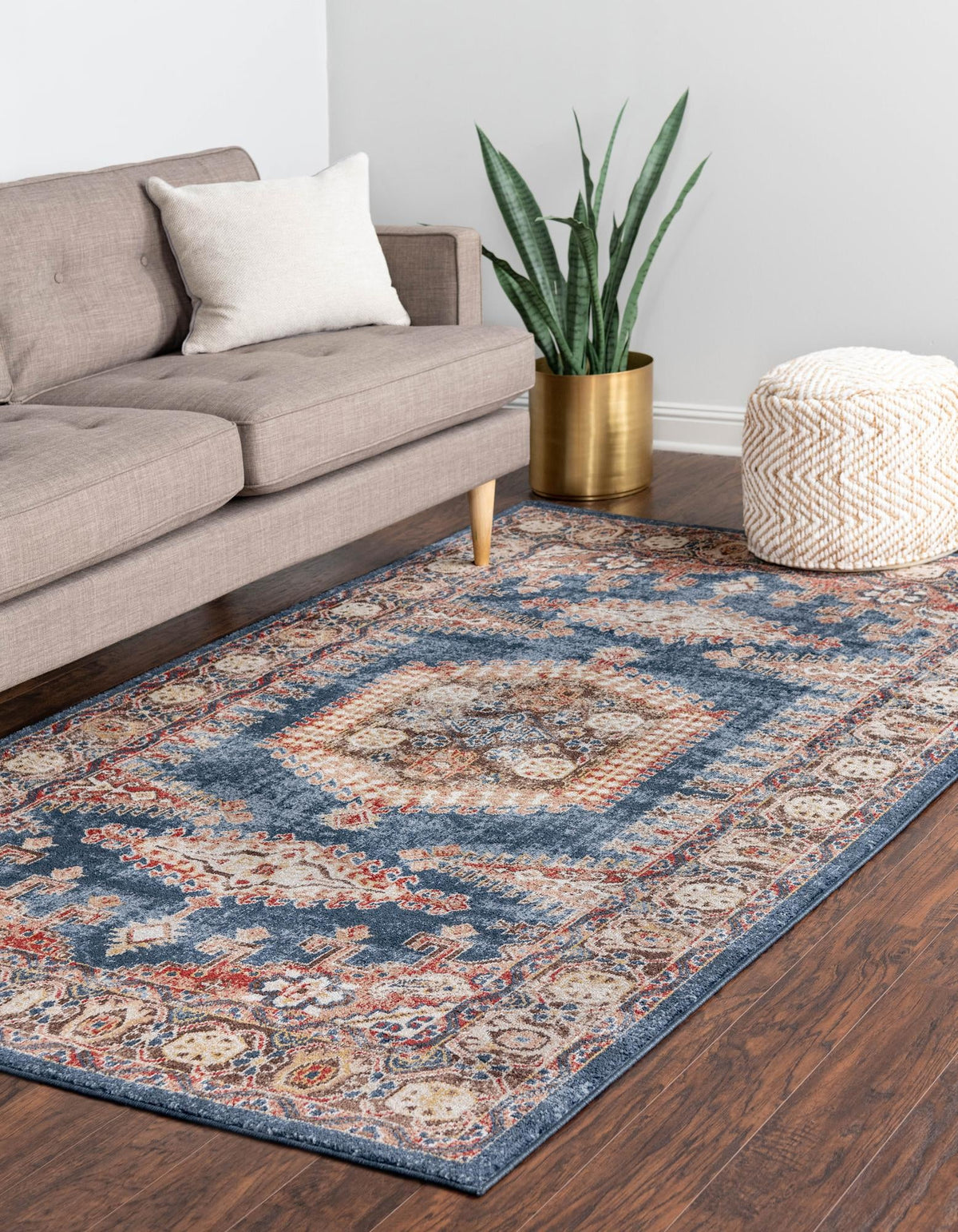 Eden Oasis Collection Area Rug -  Refuge (Dark Blue) Rectangular Dark Blue  lifestyle 20