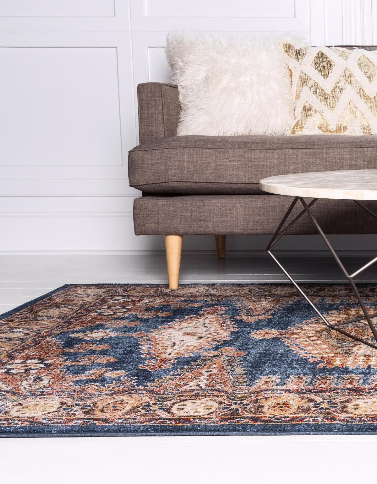 Eden Oasis Collection Area Rug -  Refuge (Dark Blue) Rectangular Dark Blue  lifestyle 23
