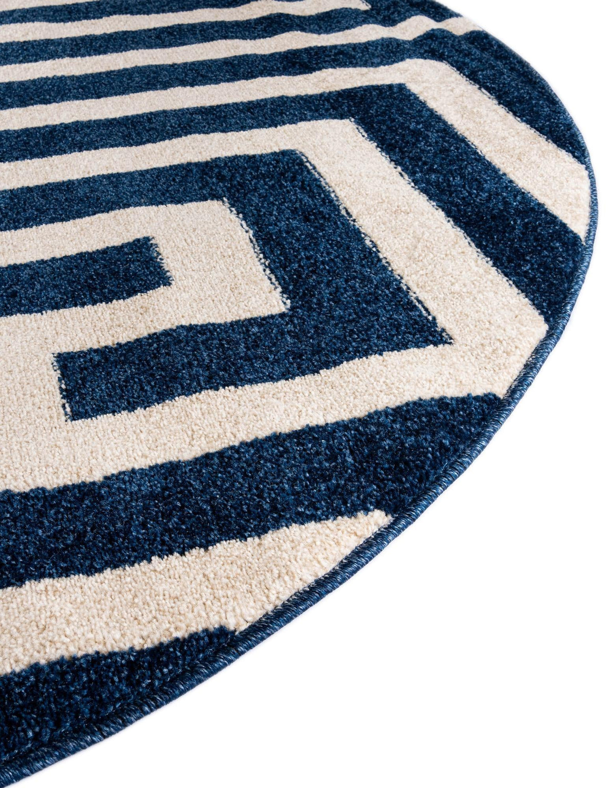 Aegean Labyrinth Collection Area Rug -  Mykonos Round Navy Blue  lifestyle 90