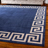 Aegean Labyrinth Collection Area Rug -  Santorini Square Navy Blue  lifestyle 104