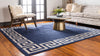 Aegean Labyrinth Collection Area Rug -  Santorini Square Navy Blue  lifestyle 124