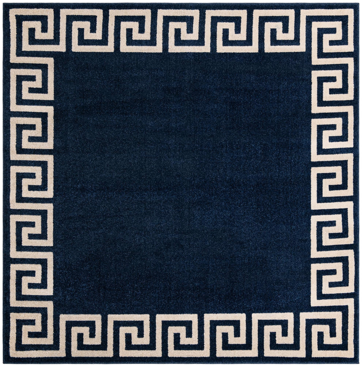 Aegean Labyrinth Collection Area Rug -  Santorini Square Navy Blue  lifestyle 107