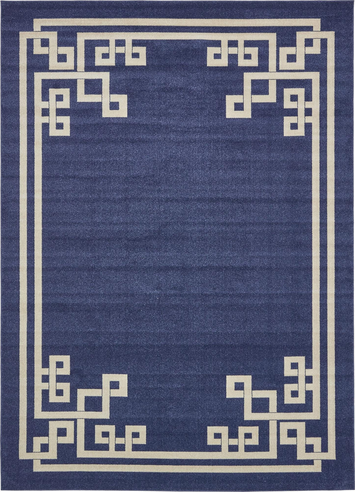 Aegean Labyrinth Collection Area Rug -  Rhodes Rectangle Dark Blue Main