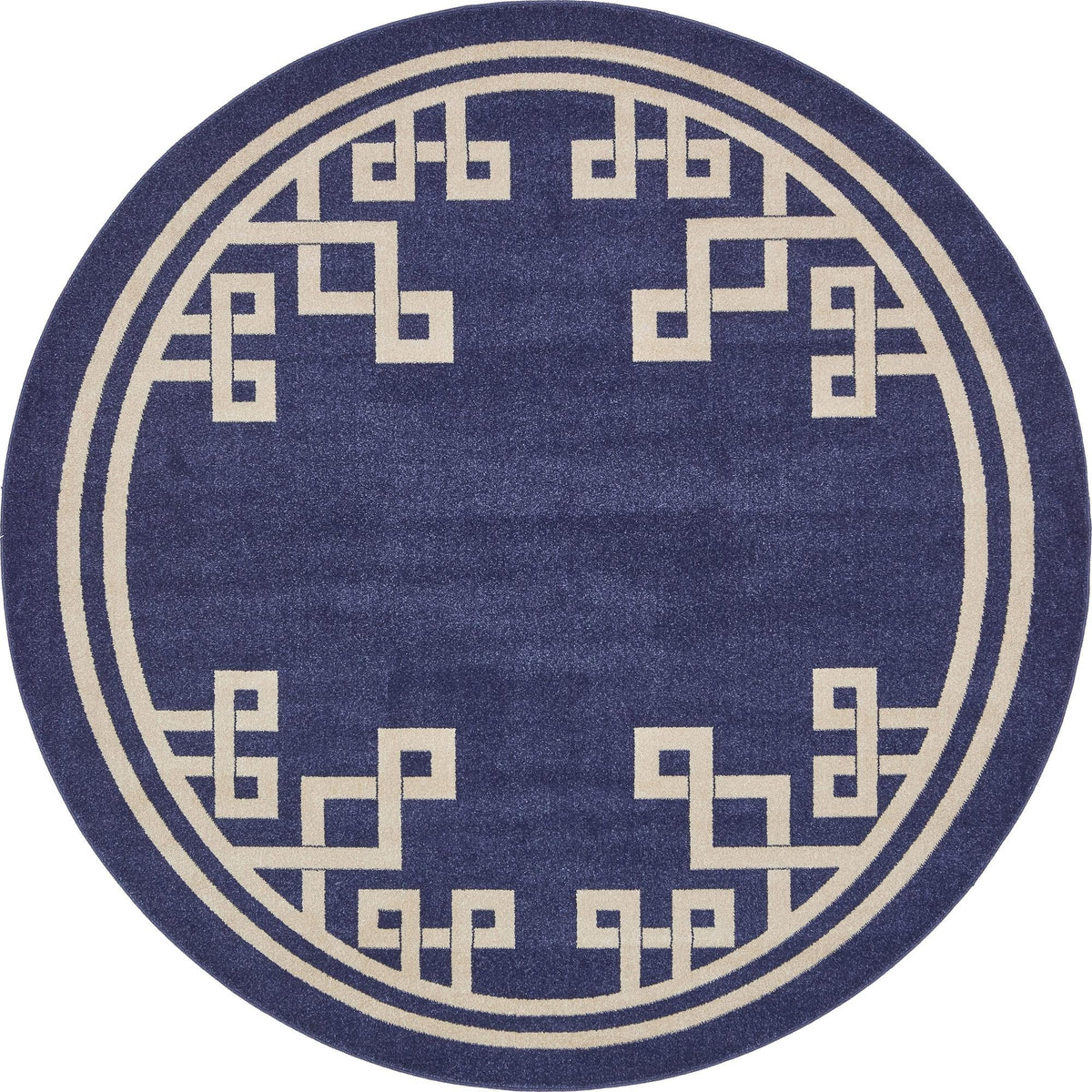 Aegean Labyrinth Collection Area Rug -  Rhodes Round Dark Blue  lifestyle 41