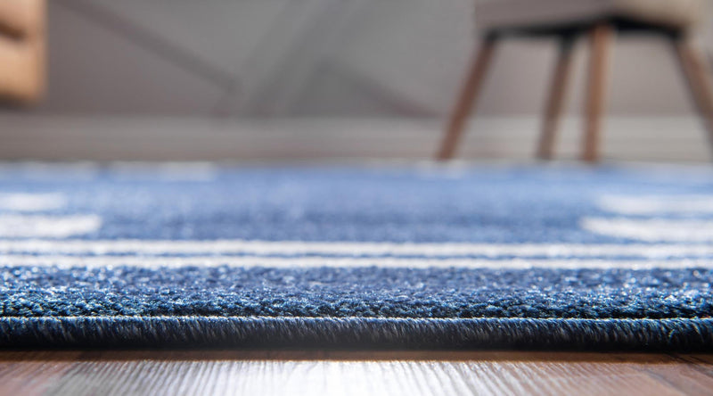 Aegean Labyrinth Collection Area Rug -  Rhodes Rectangle Dark Blue  lifestyle 52