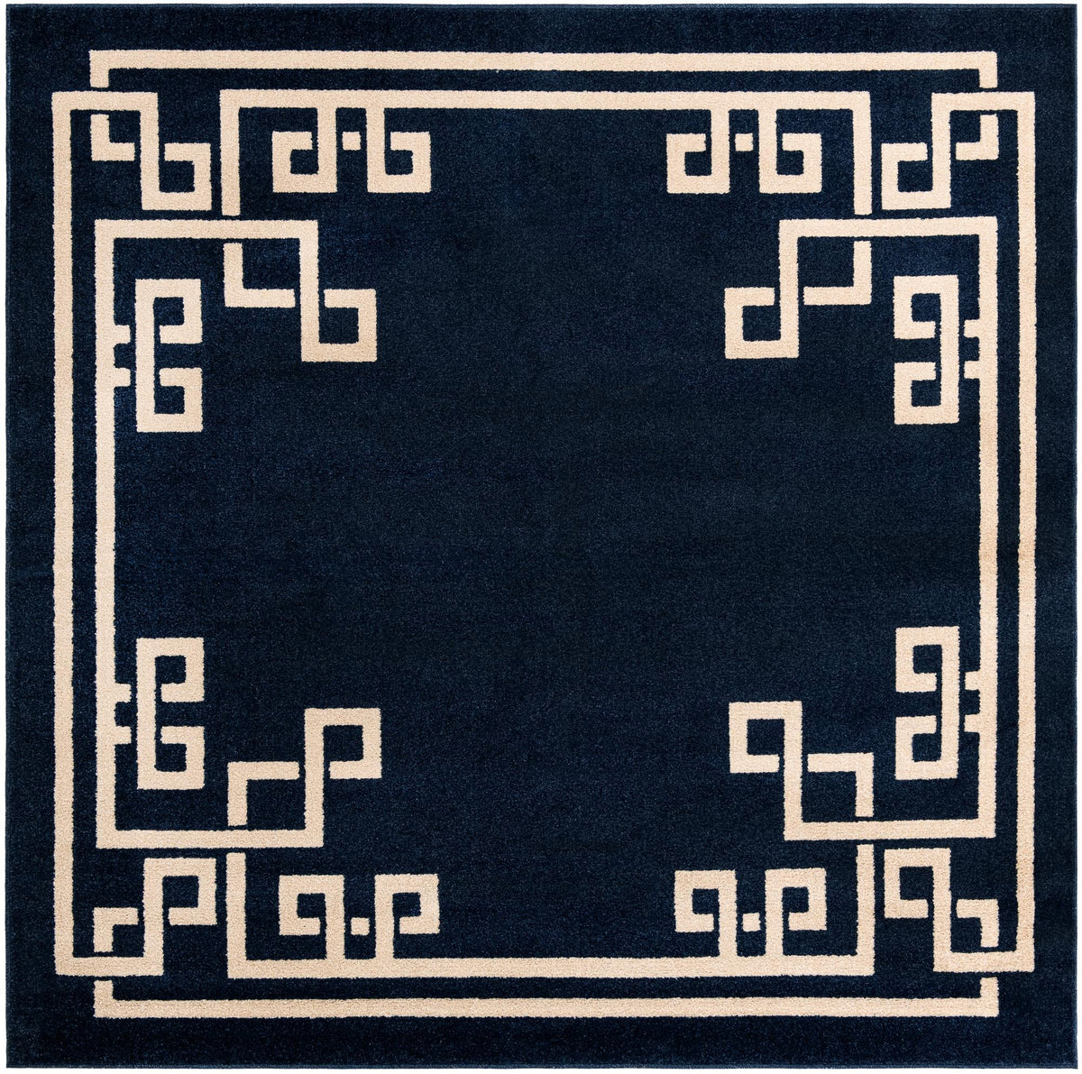 Aegean Labyrinth Collection Area Rug -  Rhodes Square Dark Blue  lifestyle 94