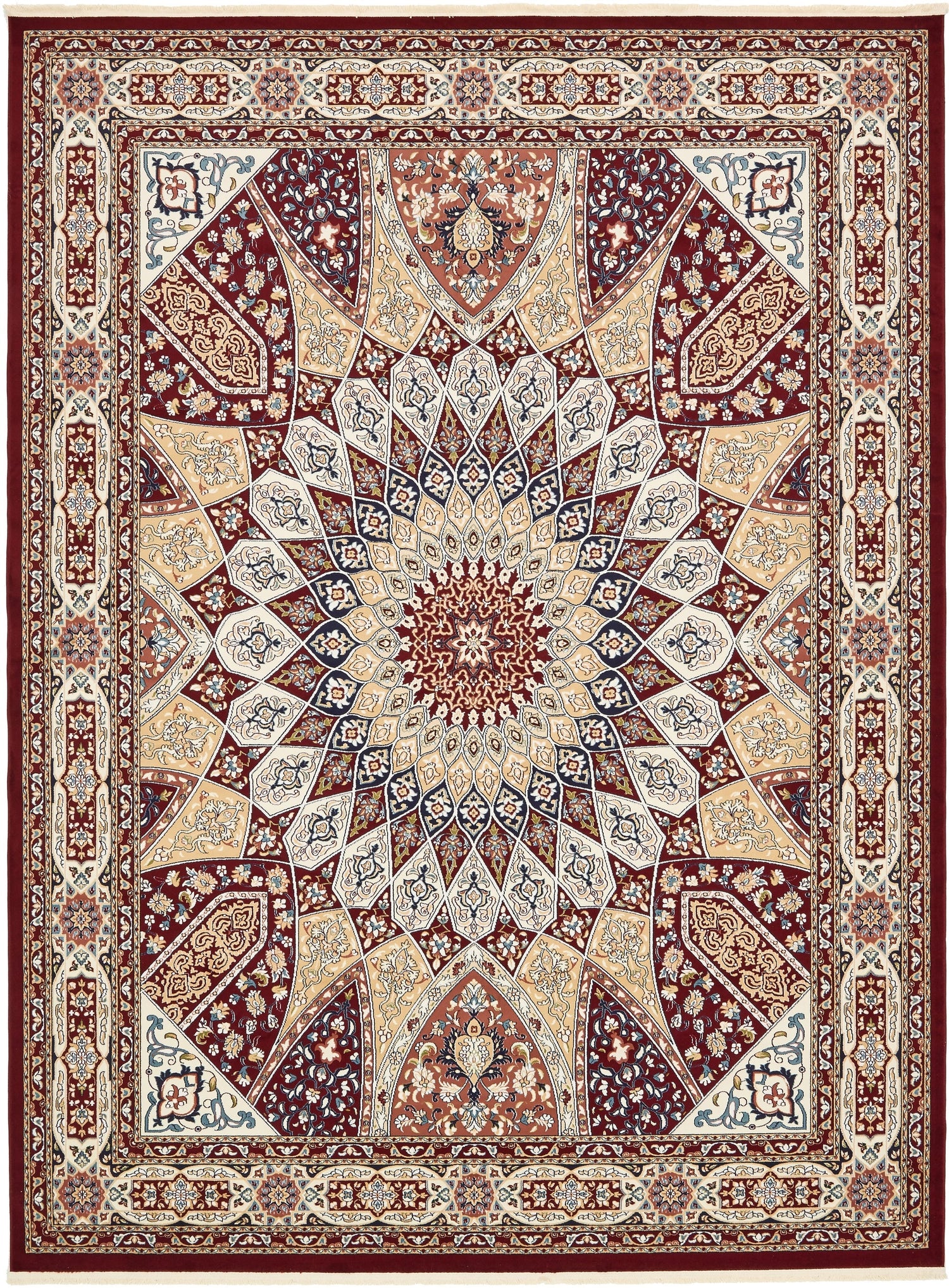 Persian Elegance Collection Area Rug -  Hamedan (Burgundy) Rectangle Burgundy Main
