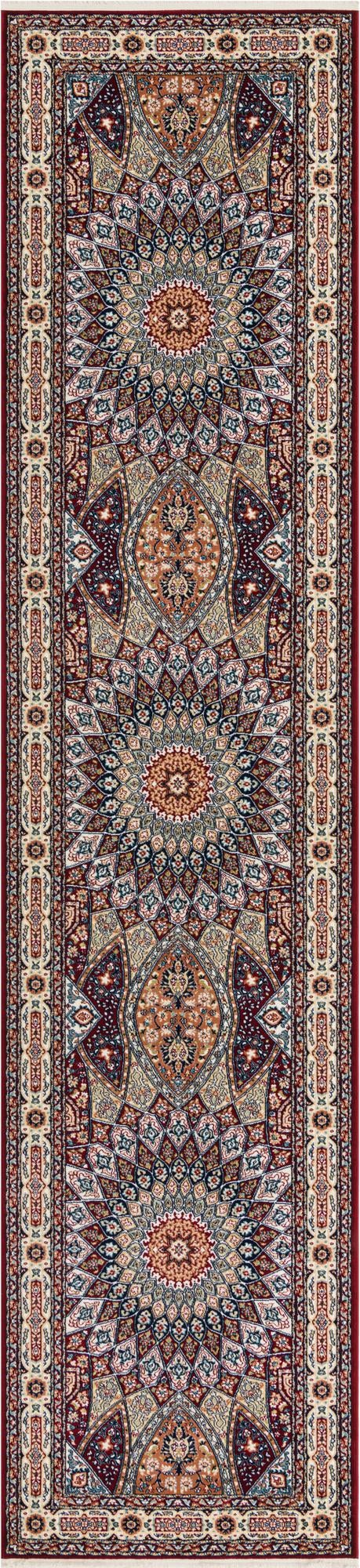 Persian Elegance Collection Area Rug -  Hamedan (Burgundy) Runner Burgundy  lifestyle 7