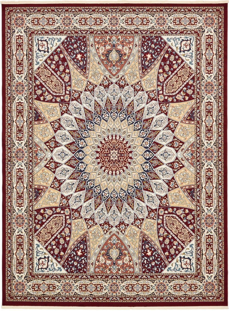 Persian Elegance Collection Area Rug -  Hamedan (Burgundy) Rectangle Burgundy  lifestyle 2