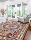 Persian Elegance Collection Area Rug -  Hamedan (Burgundy) Rectangle Burgundy  lifestyle 6