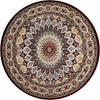 Persian Elegance Collection Area Rug -  Hamedan (Burgundy) Round Burgundy  lifestyle 6
