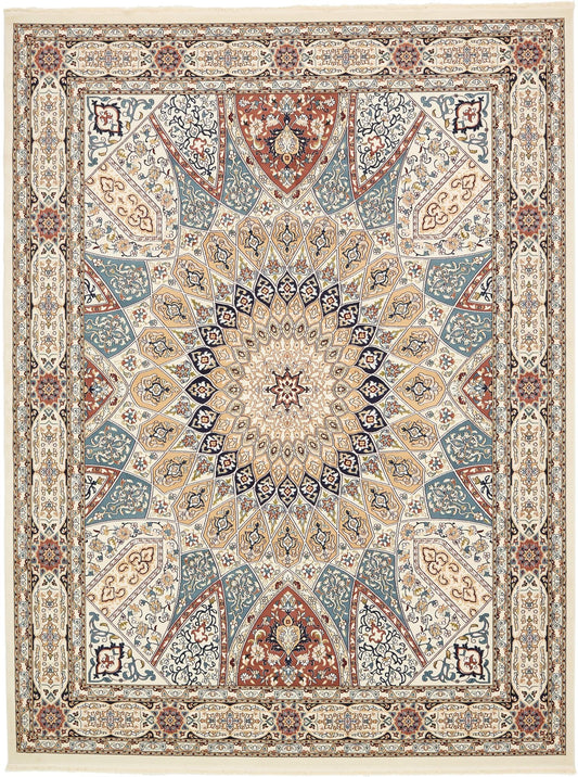 Persian Elegance Collection Area Rug -  Hamedan (Ivory) Rectangle Ivory Main