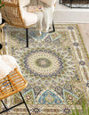 Persian Elegance Collection Area Rug -  Hamedan (Green) Rectangle Green  lifestyle 4