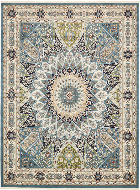 Persian Elegance Collection Area Rug -  Hamedan (Blue) Rectangle Blue Main