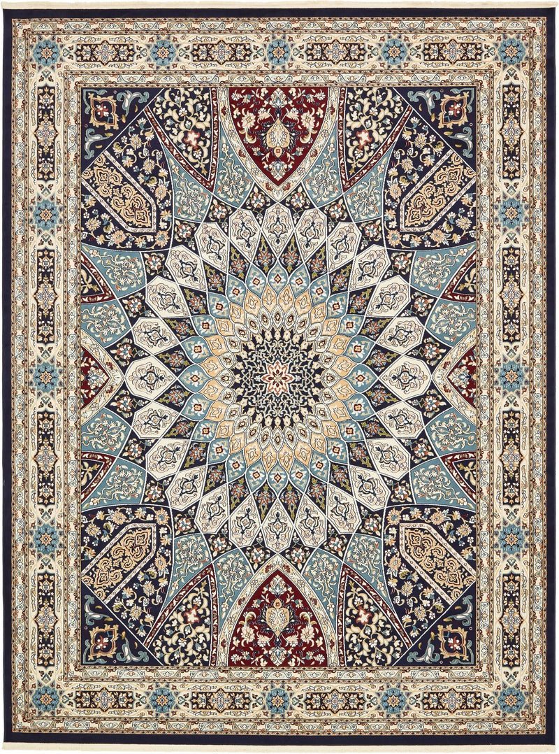 Persian Elegance Collection Area Rug -  Hamedan (Navy Blue) Rectangle Navy Blue Main