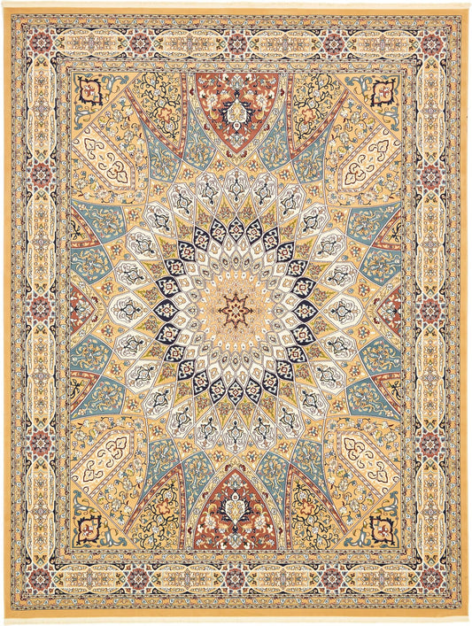 Persian Elegance Collection Area Rug -  Hamedan (Beige) Rectangle Beige  lifestyle 2