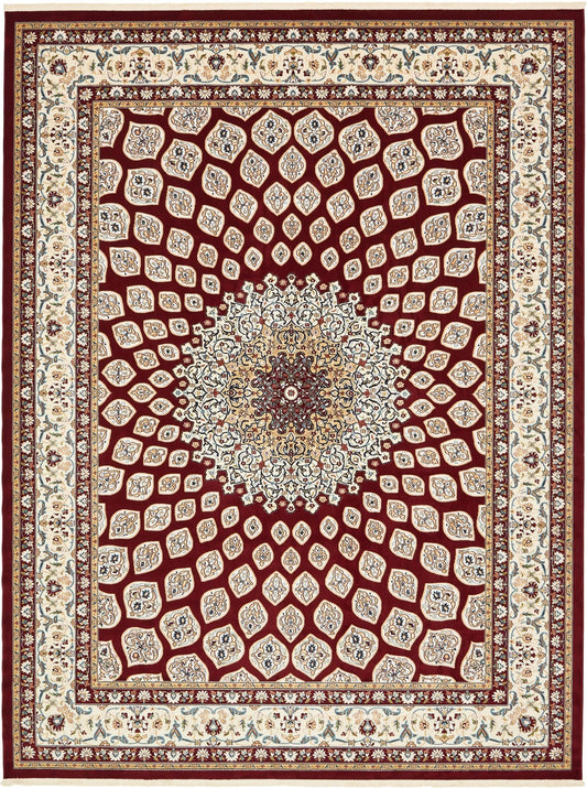 Persian Elegance Collection Area Rug -  Zanjan Rectangle Burgundy Main