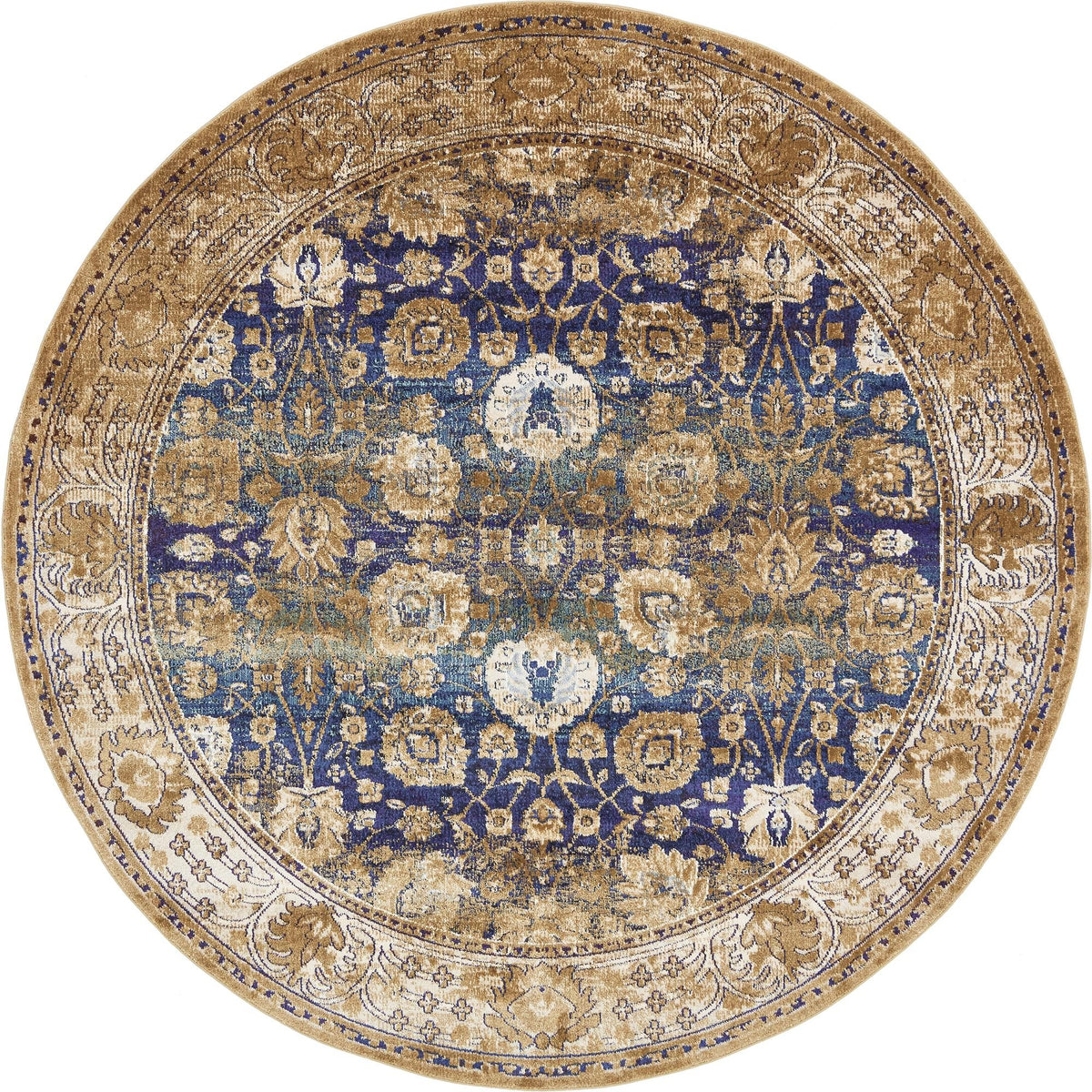 Charleston Elegance Collection Area Rug -  Kiawah Round Dark Blue  lifestyle 7