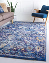 Charleston Elegance Collection Area Rug -  Edisto Rectangular Navy Blue  lifestyle 7