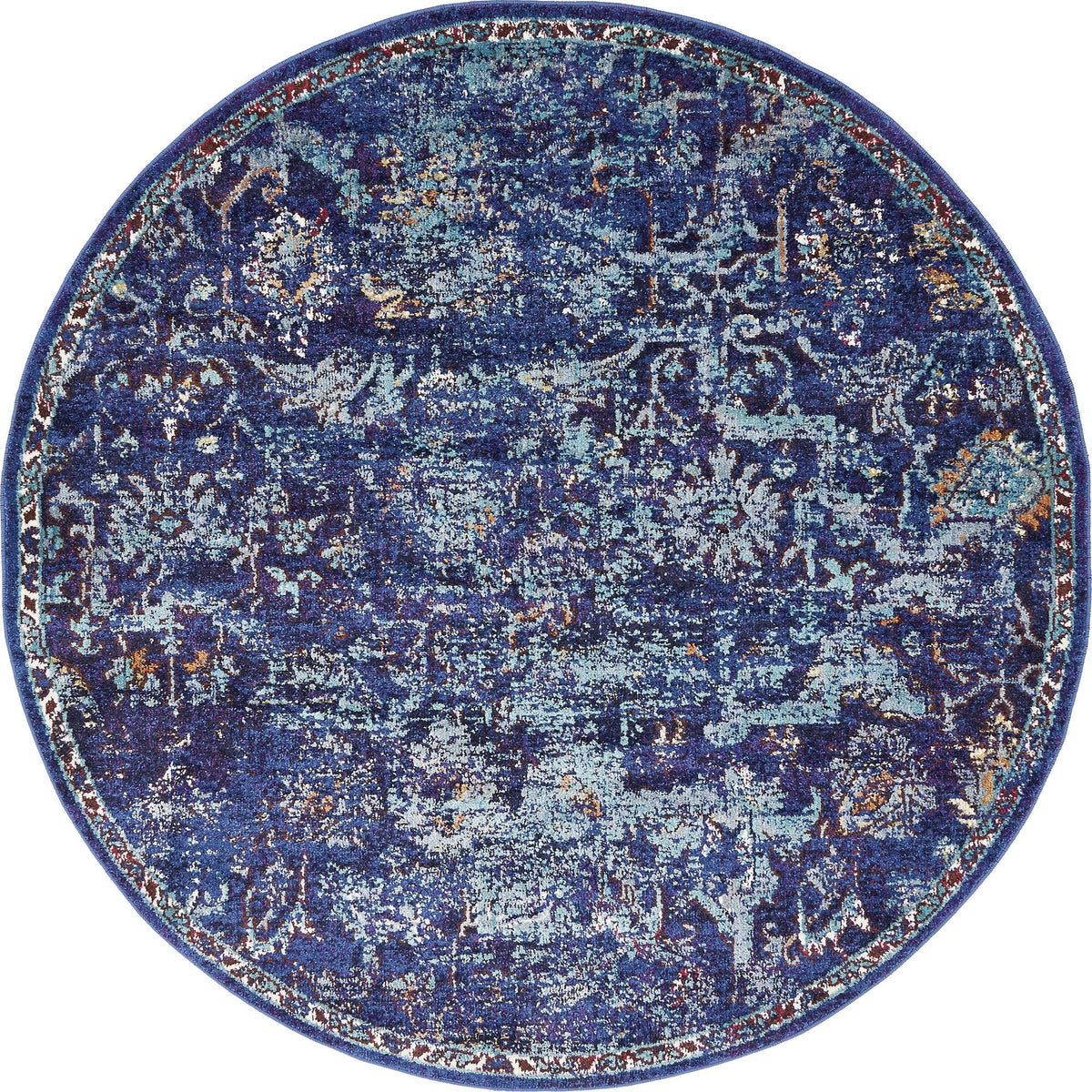 Charleston Elegance Collection Area Rug -  Edisto Round Navy Blue  lifestyle 7