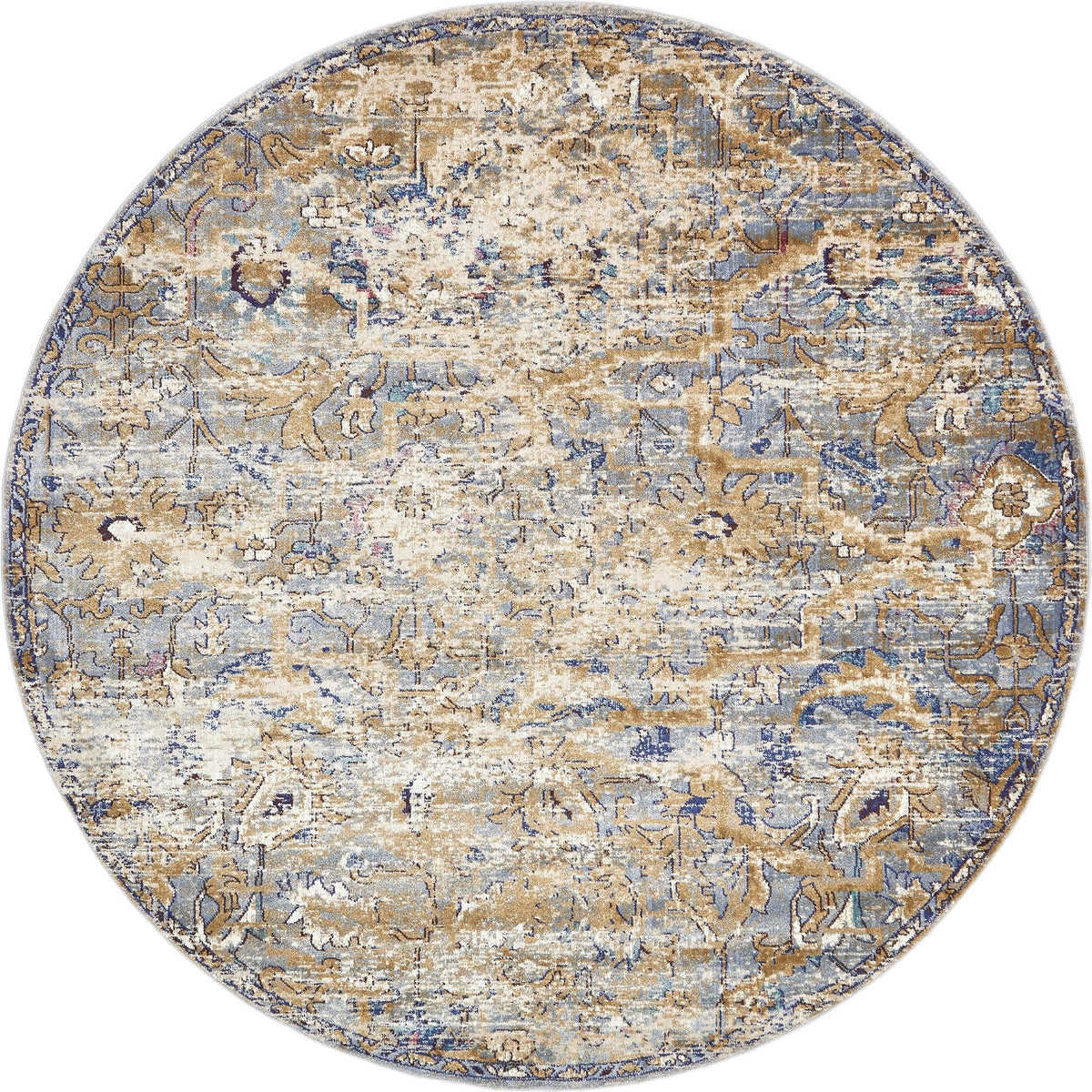 Charleston Elegance Collection Area Rug -  Edisto Round Light Blue  lifestyle 4