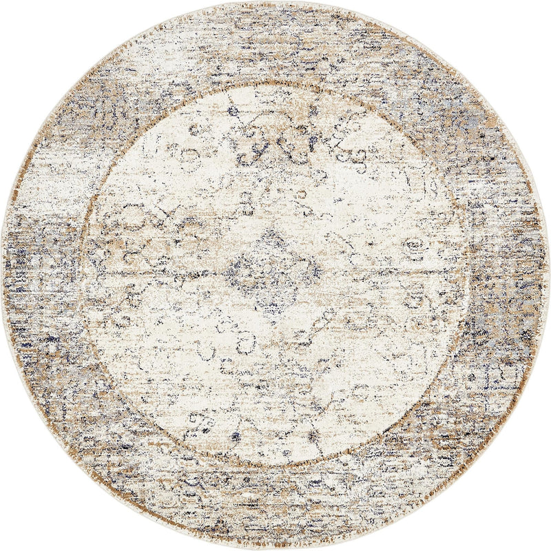 Charleston Elegance Collection Area Rug -  Folly Round Cream  lifestyle 5