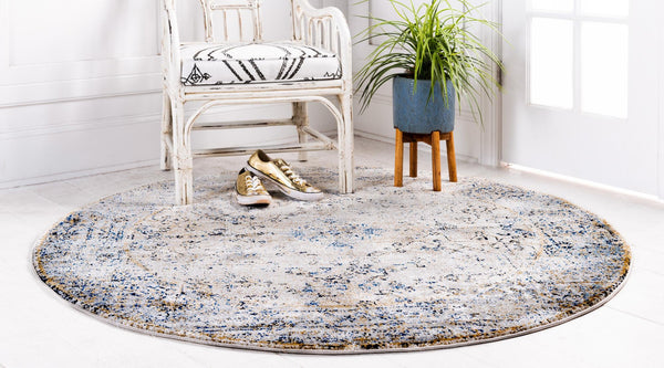 Charleston Elegance Collection Area Rug -  Folly Round Cream  lifestyle 11