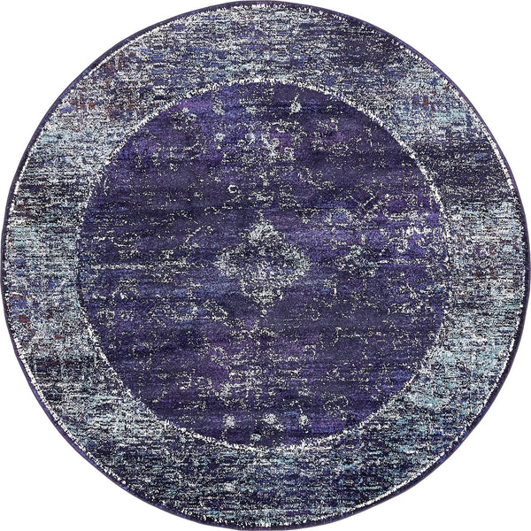 Charleston Elegance Collection Area Rug -  Folly Round Navy Blue  lifestyle 6