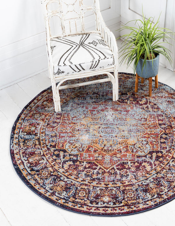Charleston Elegance Collection Area Rug -  Summerville Round Rust Red  lifestyle 18